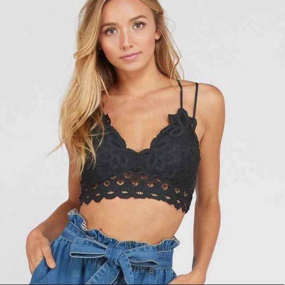 COPY - Crochet Double Strap Padded Lace Bralette …